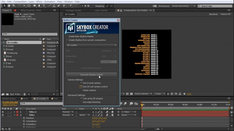 skybox mettle tutorial after effects text animation